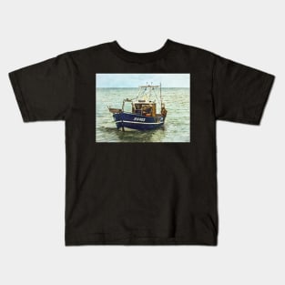 Fishing Boat Leaving the Beach Kids T-Shirt